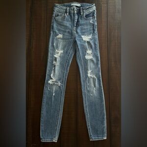 Hidden High waisted Distressed Skinny Jeans